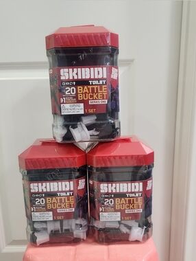 3 sets of Skibidi Toilet Brand Battle Bucket, Collectible Figures